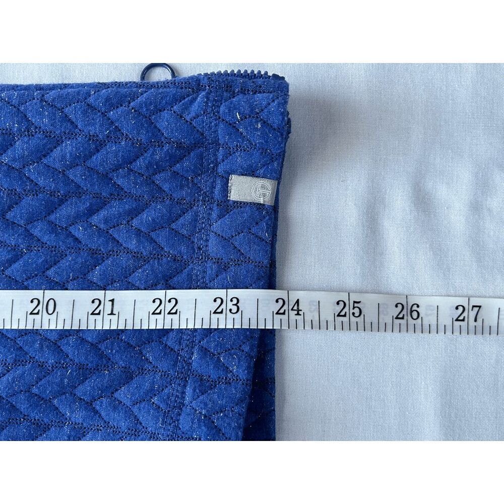 T By Talbots Mock Turtleneck Metallic Blue Sweate… - image 4